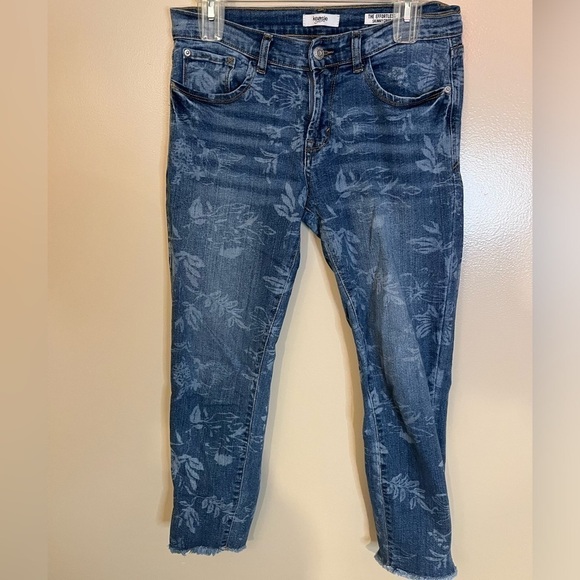 Kensie The Effortless Skinny Crop Flower Print Jeans Sz 4/27 - Picture 4 of 6